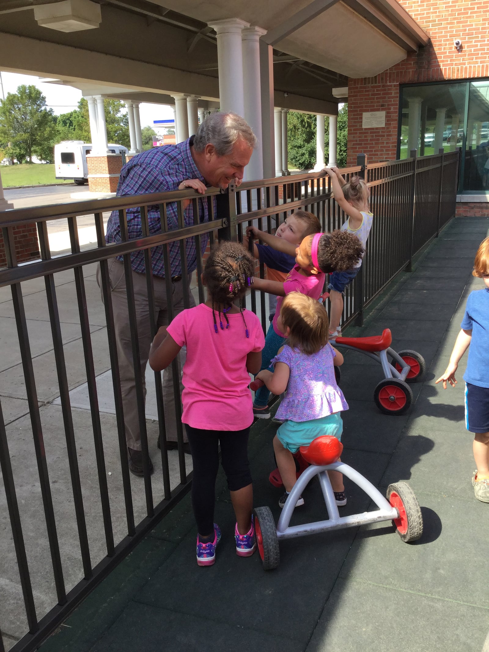 Grant with preschool children at URS in 2020. That year URS closed for four months and has struggled to return financially to where it was prior. Grant is slowly building back the programs and services.