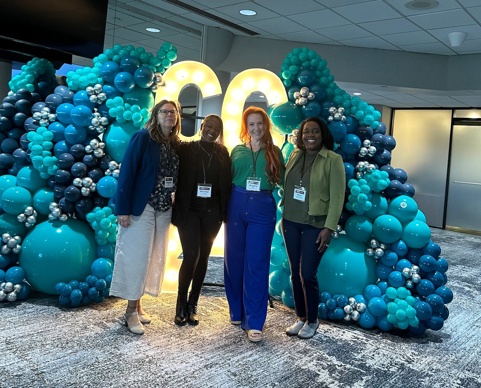 Cardona-Jones with members of the BLC team at a recent conference. L-R Angela York, Shirray Burnside, Angela Bailey and Cardona-Jones