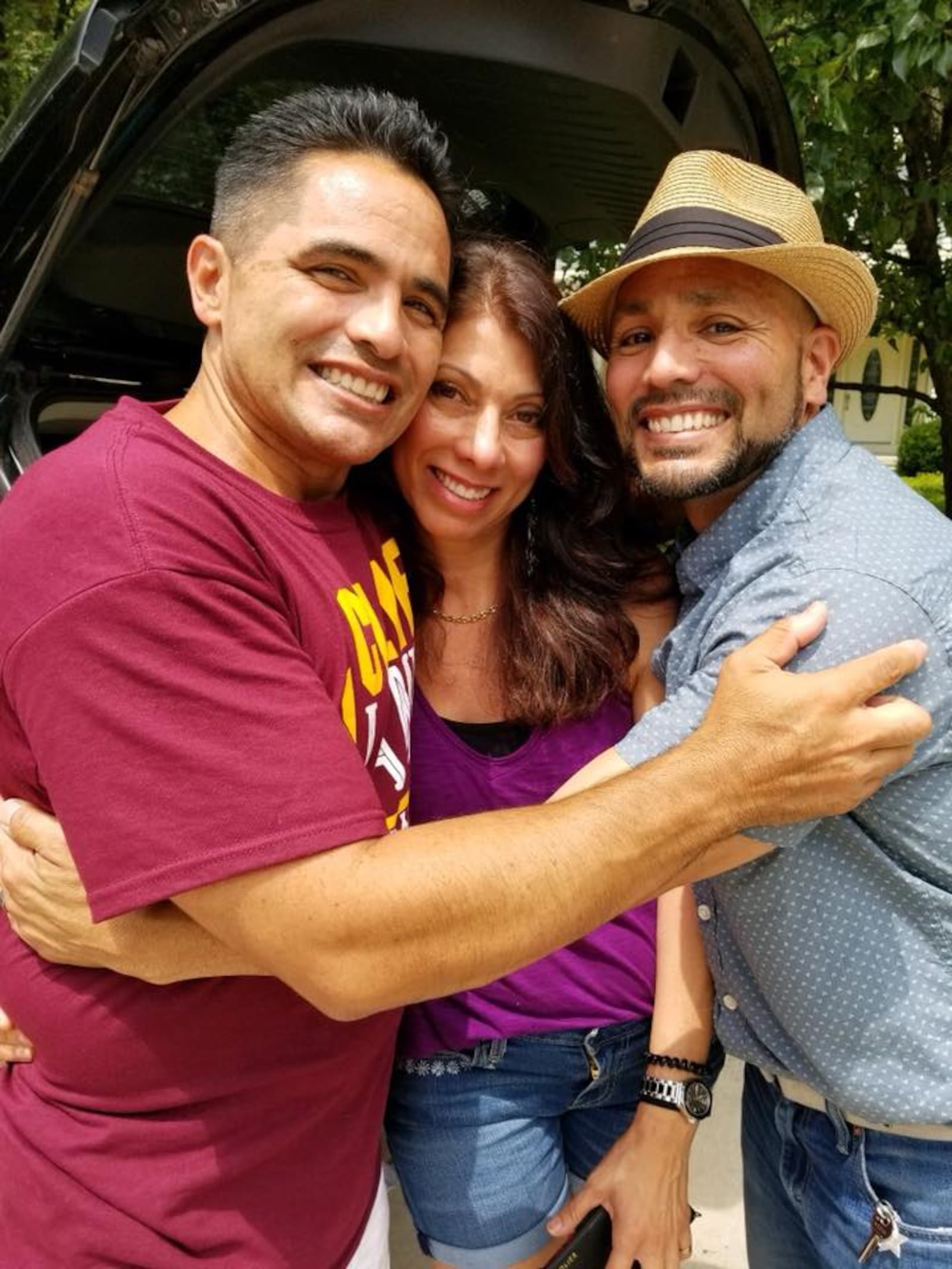 Adopted at birth, Lucianna Seed (second from left back row) recently met family members she never knew she had including Centerville's Raquel Rivera-Hill.  Lucianna is pictured with her brothers Marcos and Daniel Rivera.