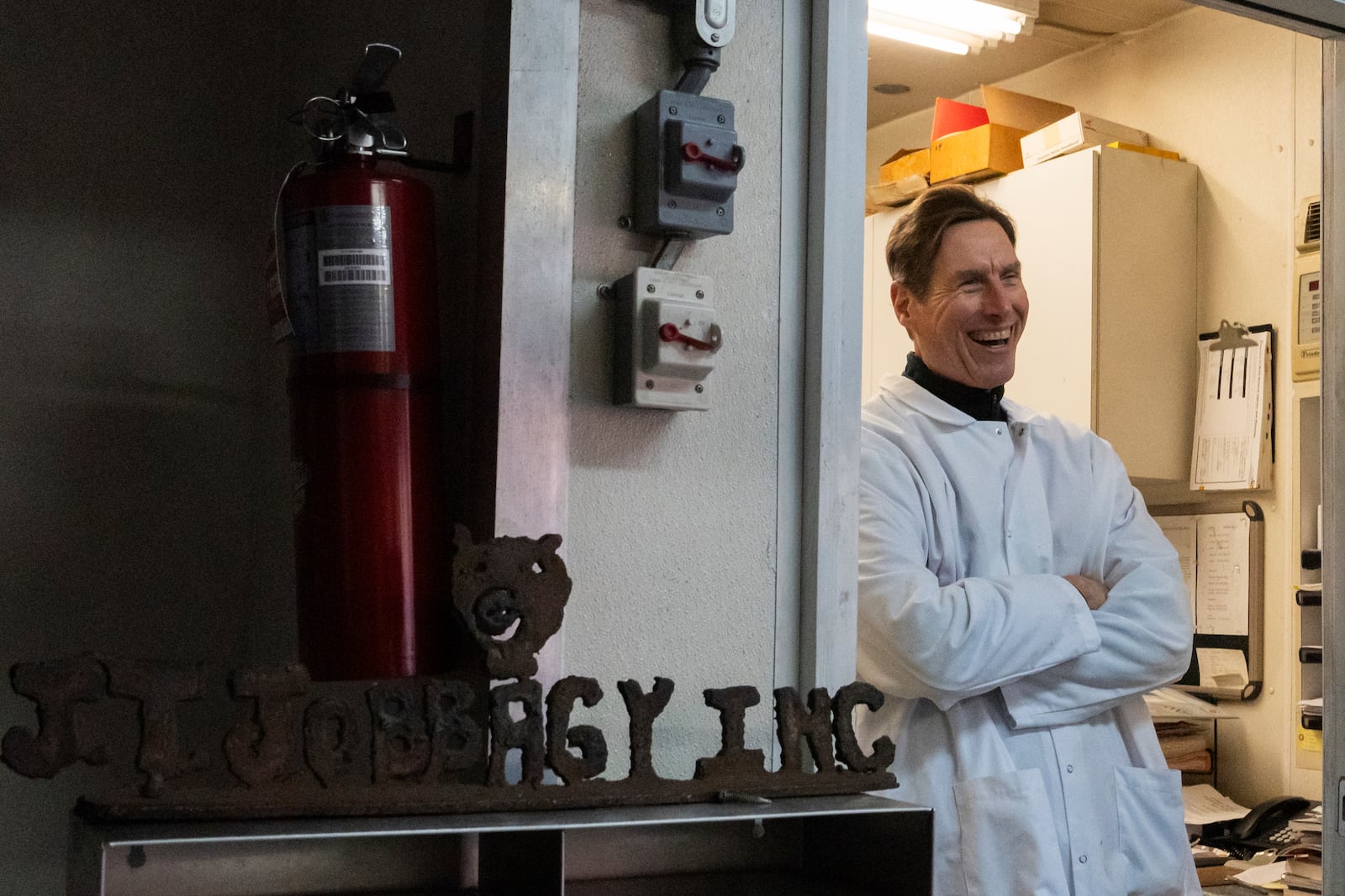 John Jobbagy in his office at J.T. Jobbagy Inc. during an interview in the Meatpacking District of Manhattan, Tuesday, Nov. 19, 2024, in New York. (AP Photo/Julia Demaree Nikhinson)