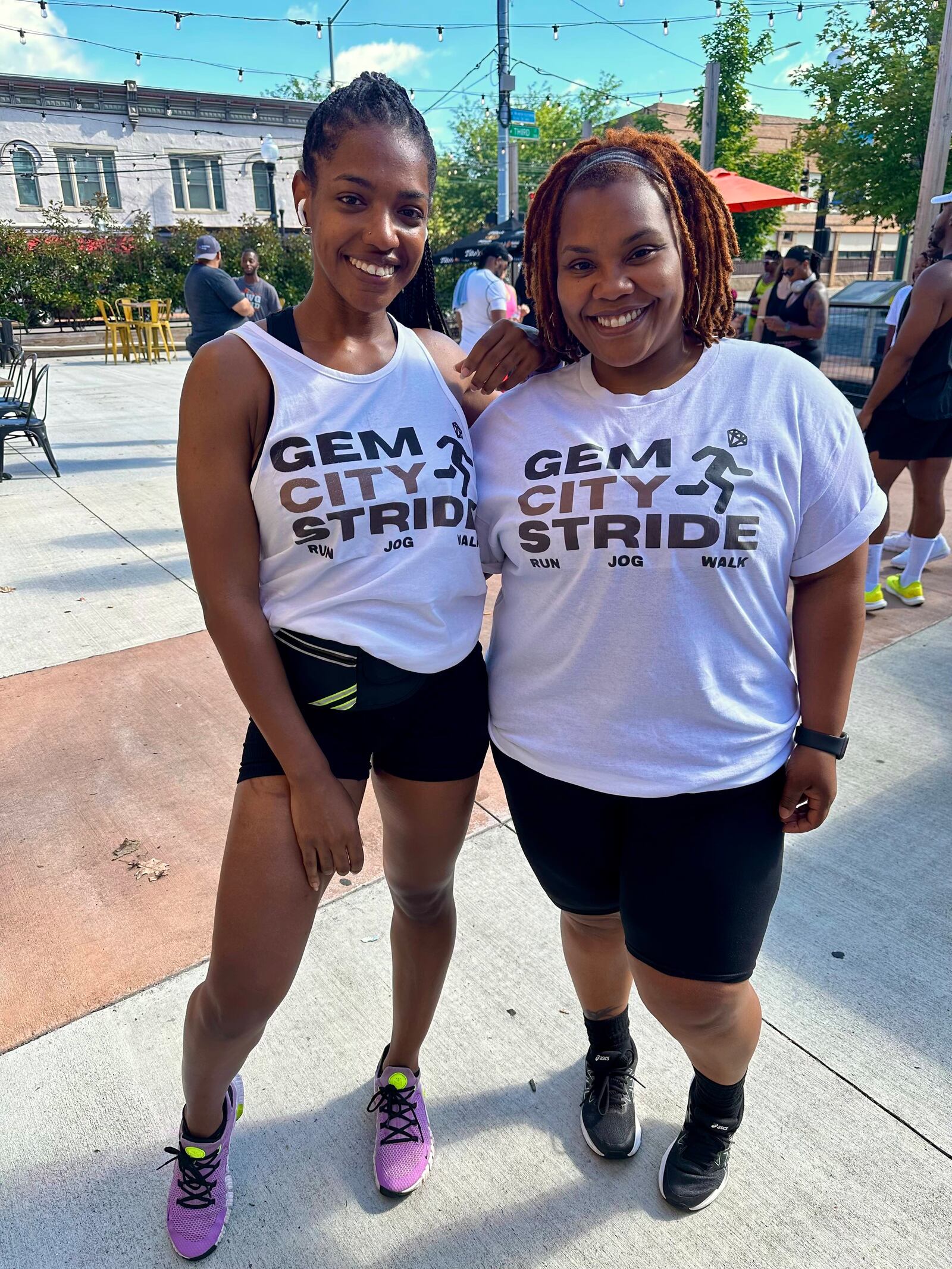 Tiara Wright (left) started the Gem City Stride social running club to create connections and build community - CONTRIBUTED