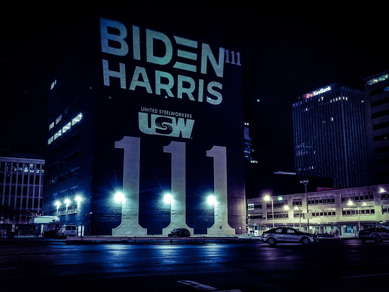 Biden / Harris message at 111 W. First St. CONTRIBUTED