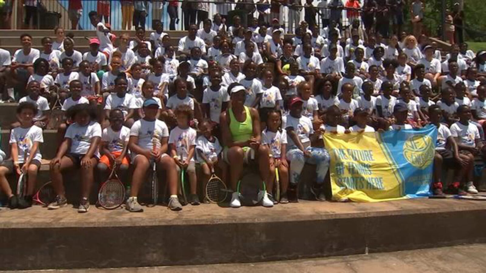 Kids learning to play tennis in the city of South Fulton, Georgia, had a special visitor at summer camp: legend Venus Williams.