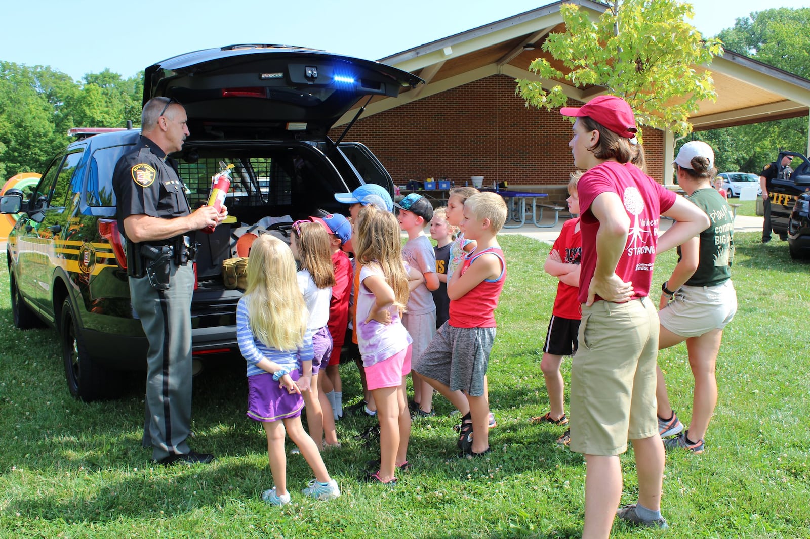 Montgomery County Sheriff's Office School Resource Officer Gary Fulwiler visits summer camp in this 2020 file photo.