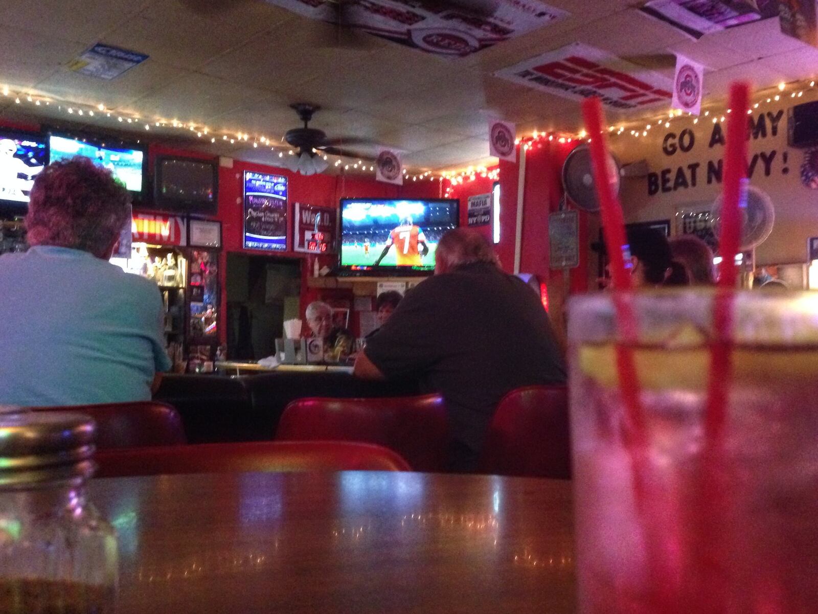 Sports fans will find games to watch on the TV screens at the Red Carpet Tavern in Belmont. CONNIE POST/PHOTO