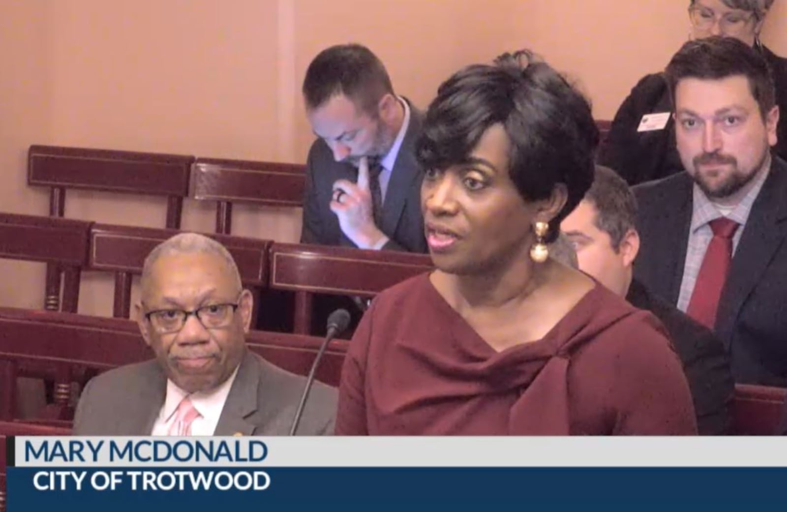 Trotwood Mayor Mary McDonald testified in front of the Ohio House of Representatives' Criminal Justice Committee Tuesday, stressing the importance of a draft bill that would enact harsher penalties against the reckless driving action known as "hooning."