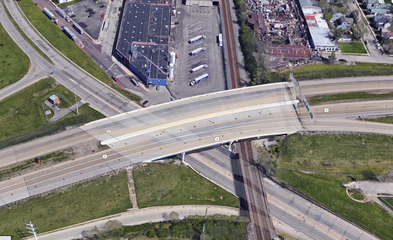 Dayton Expressway Bridge over North Keowee Street in Dayton. Source: Google Maps