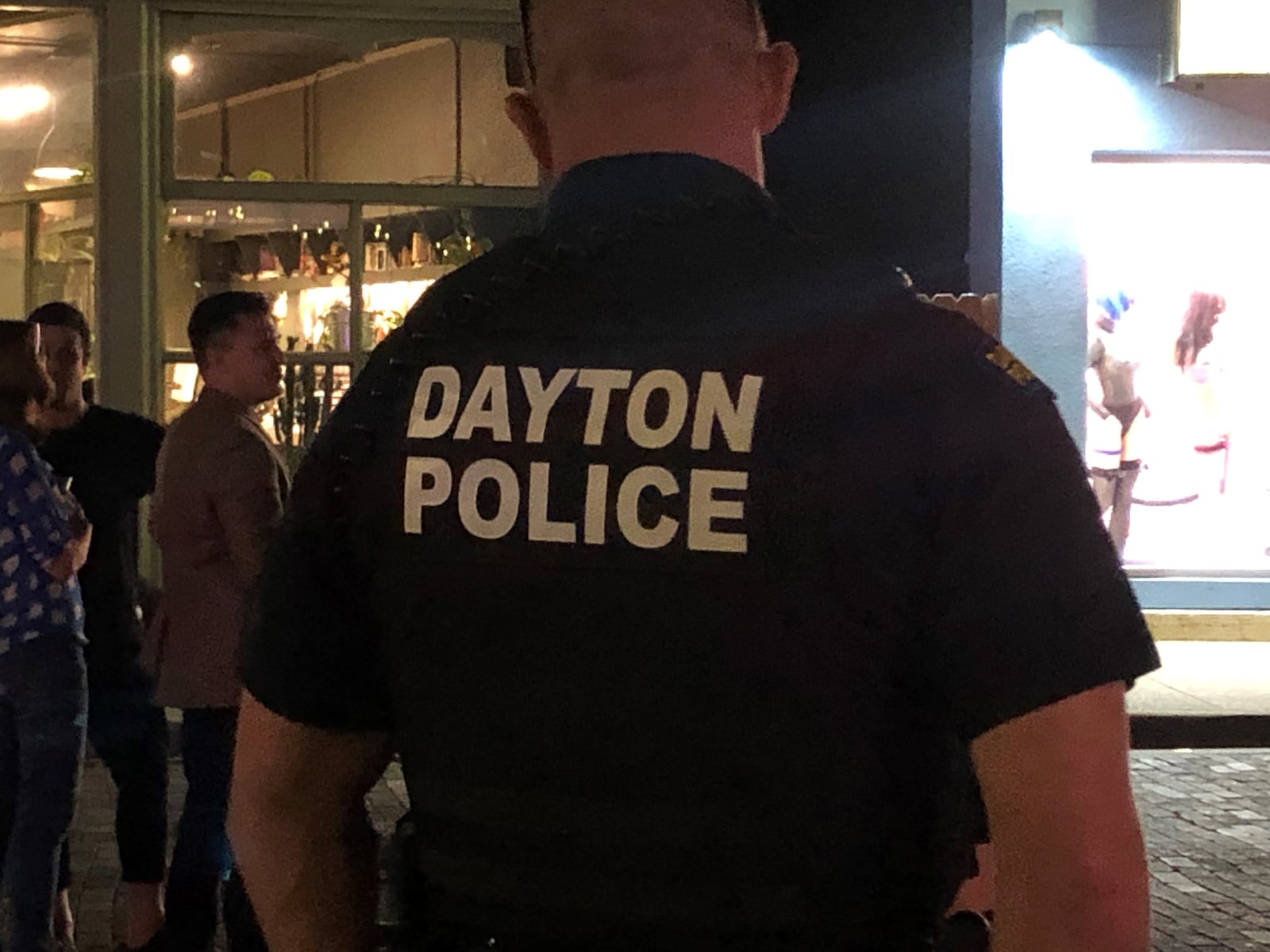 A Dayton police officer in the Oregon District. CORNELIUS FROLIK / STAFF