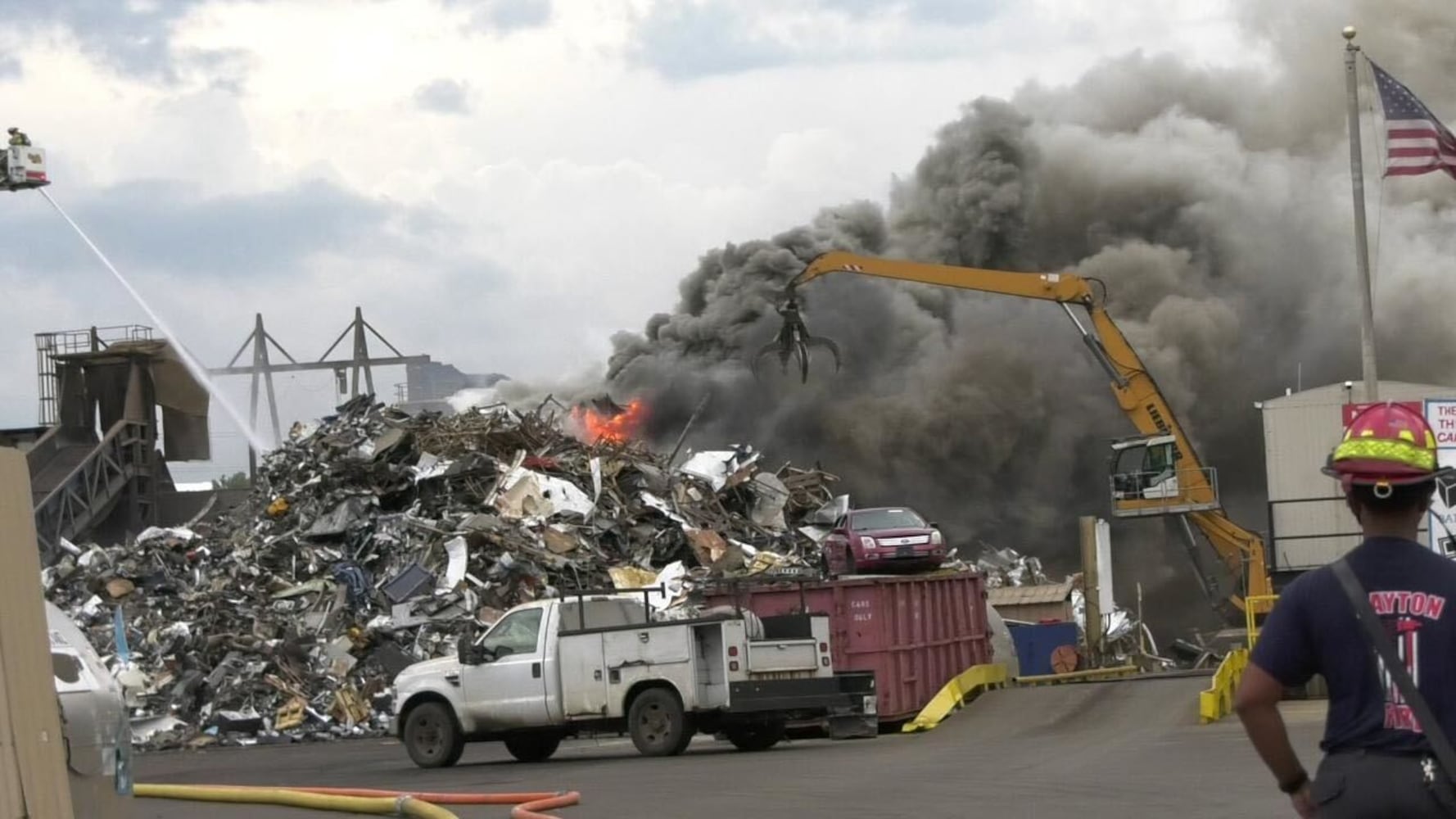 Dayton scrap pile fire