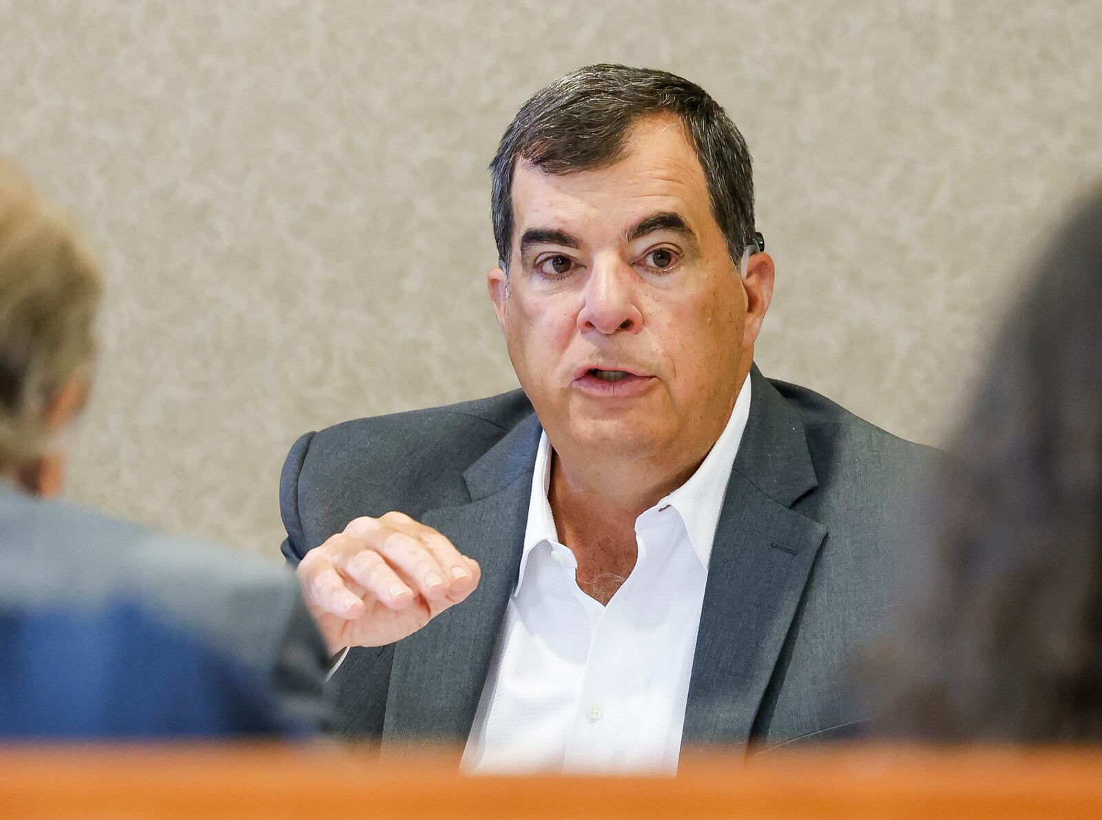 State Senator George Lang speaks during a meeting with Butler County Commissioners to discuss property taxes with state legislators and other elected officials Monday, June 24, 2024 in Hamilton. NICK GRAHAM/STAFF