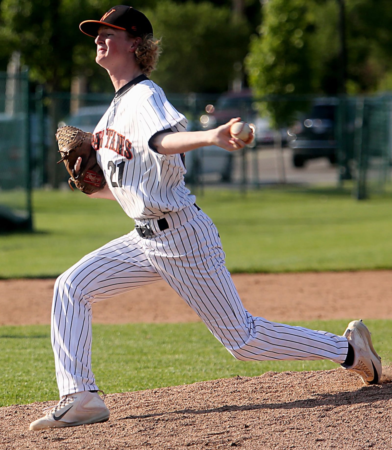 Waynesville reliever Jake Oakes slings a pitch toward a Chaminade Julienne batter Friday during a Division II regional semifinal at Mason. CONTRIBUTED PHOTO BY E.L. HUBBARD