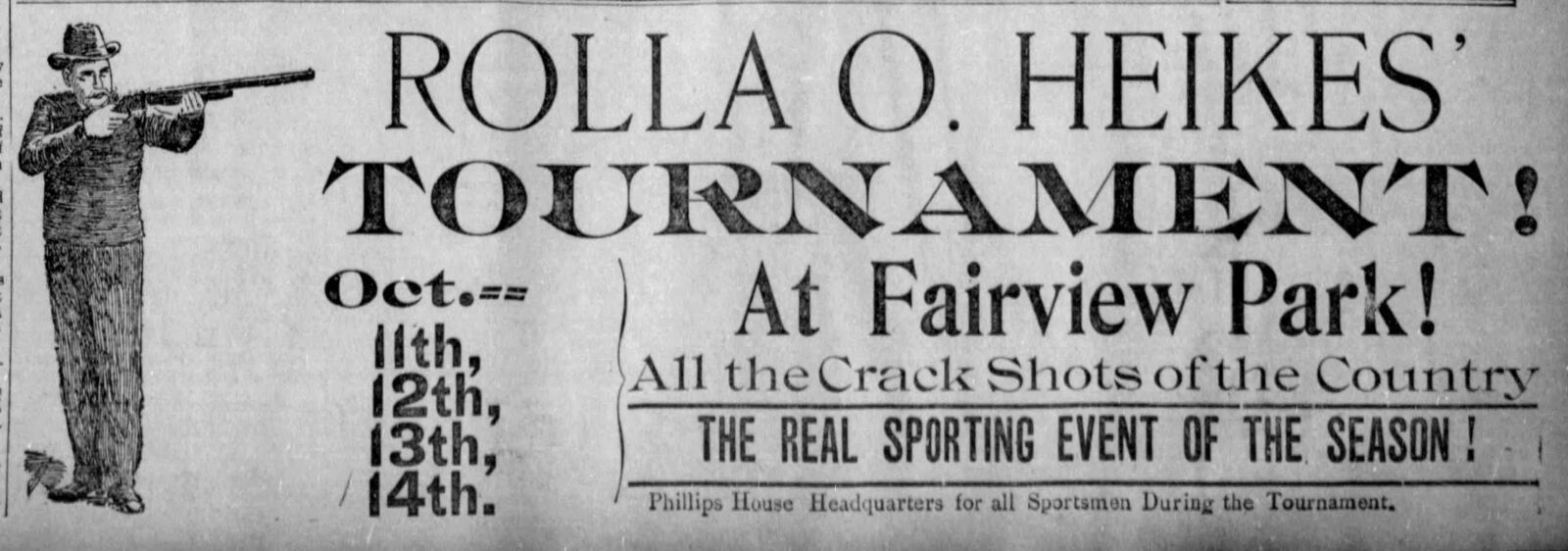 Fairview Park was the site of a four-day marksmanship tournament, billed as "The real sporting event of the season." DAYTON DAILY NEWS ARCHIVES