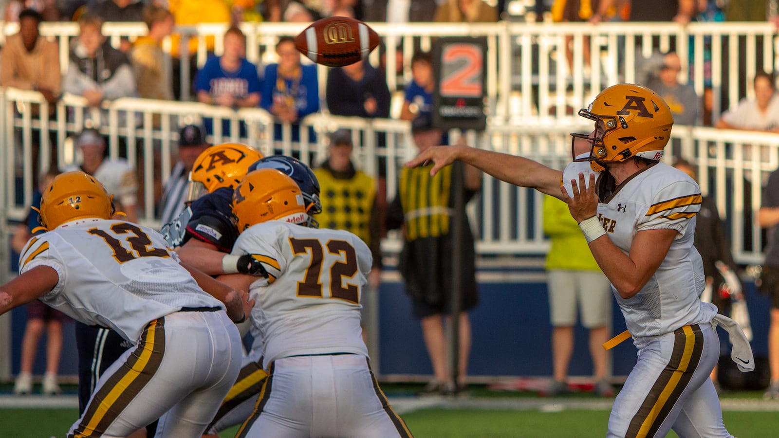 Alter quarterback Gavin Connor throws a pass during last year's game vs. Fairmont at Roush Stadium. Jeff Gilbert/CONTRIBUTED