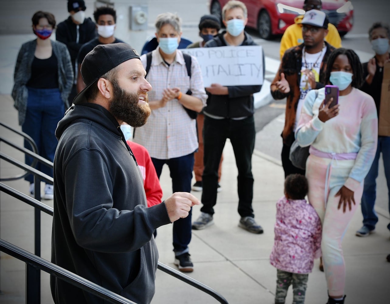 Protesters at City Hall