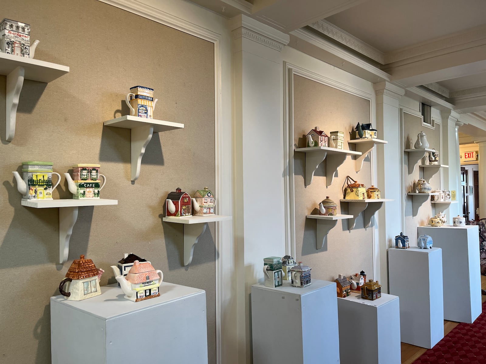 “Tea Anyone: The Roop Teapot Collection” will be on display through June 25. CONTRIBUTION