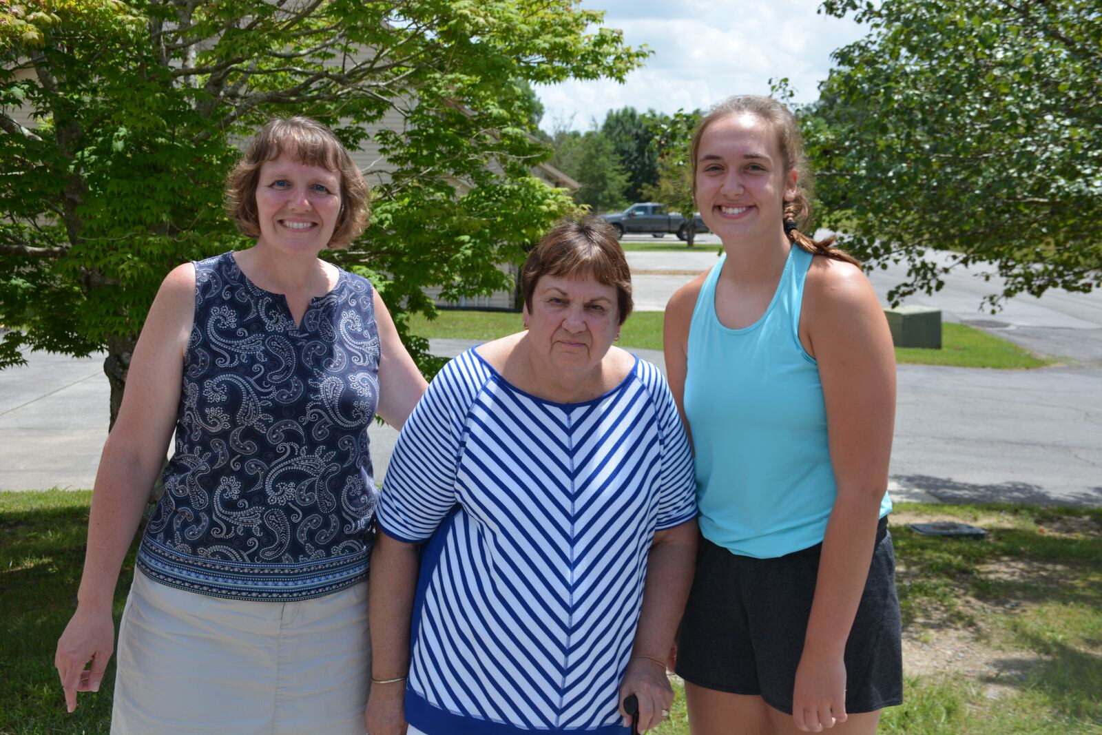 AnnaBelle Hacker (right) is pictured with her mother Amanda Hacker (left) and grandmother Jane Coatney, center.