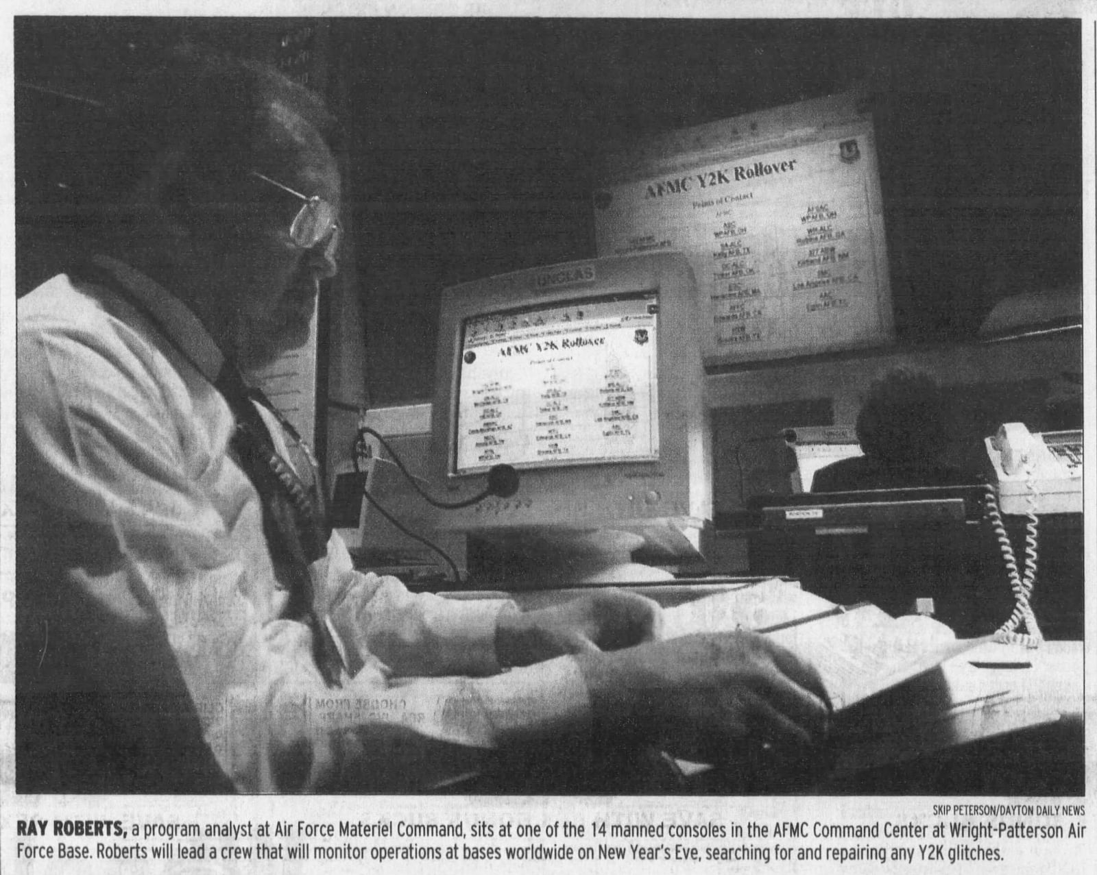 Ray Roberts, a program analyst at Air Force Materiel Command in the AFMC Command Center at Wright-Patterson Air Force Base. DAYTON DAILY NEWS ARCHIVES