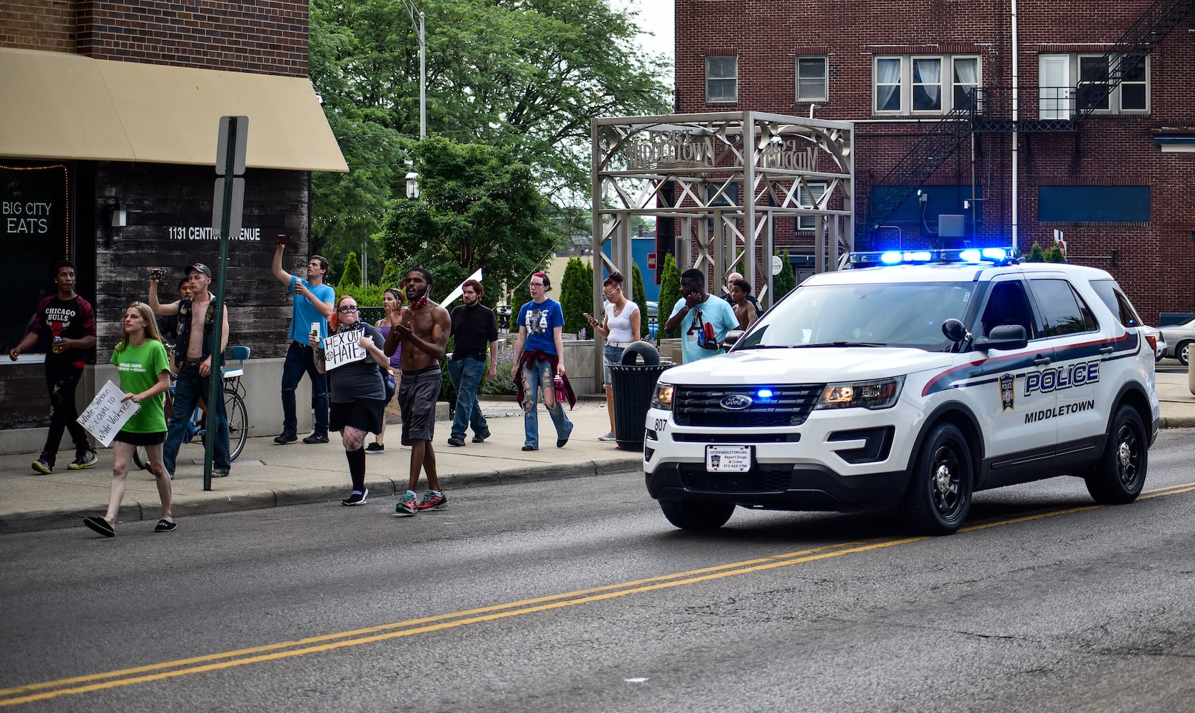 Crowd gathers for peaceful protest and march in Middletown