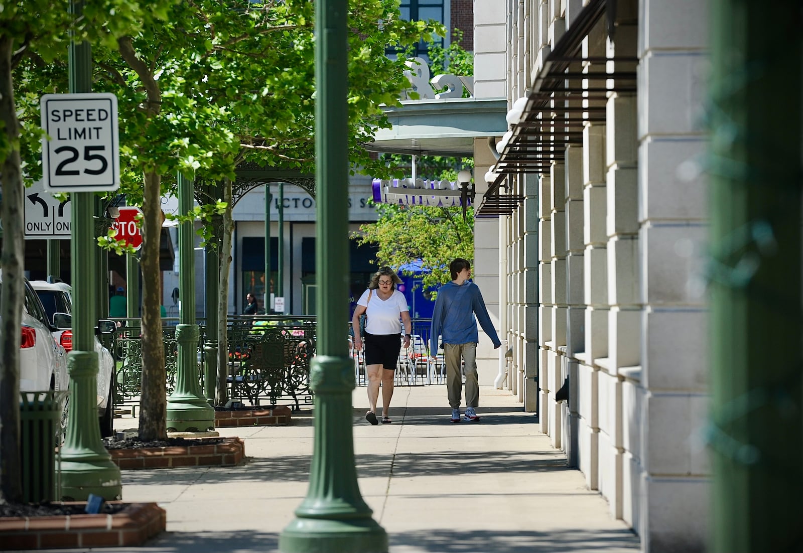 Shoppers enjoy a sunny day at The Greene Town Center in Beavercreek on Tuesday, May 16, 2024. MARSHALL GORBY / STAFF