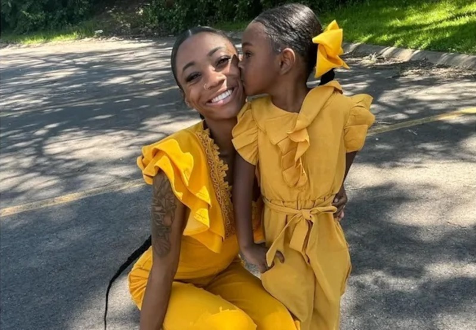 Jermea Lyle is shown with her 4-year-old daughter wearing matching outfits. CONTRIBUTED