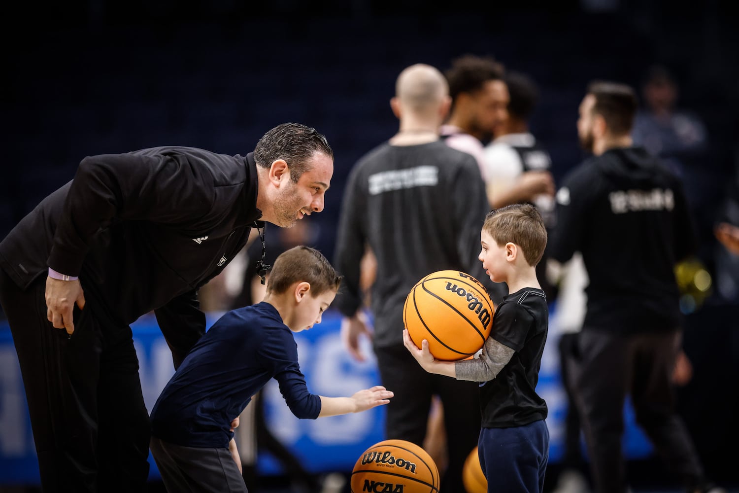 Wright State, Bryant practice at UD Arena ahead of tourney game