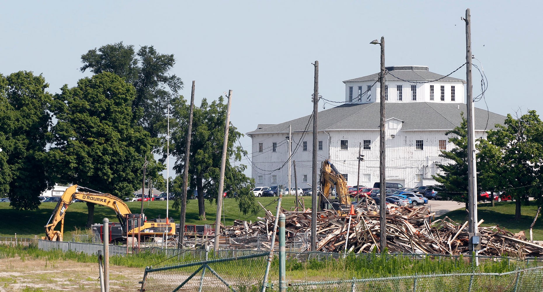 PHOTOS: Buildings demolished at old Montgomery County Fairgrounds