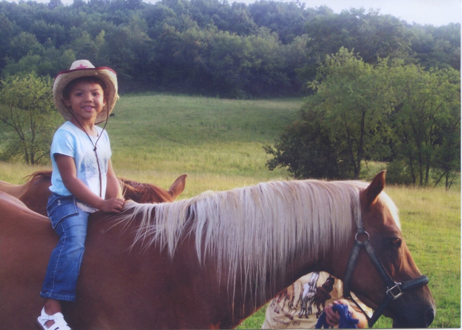 To this day a lover of animals, here 4-year-old Eve Fiala shows her prowess astride a horse. CONTRIBUTED