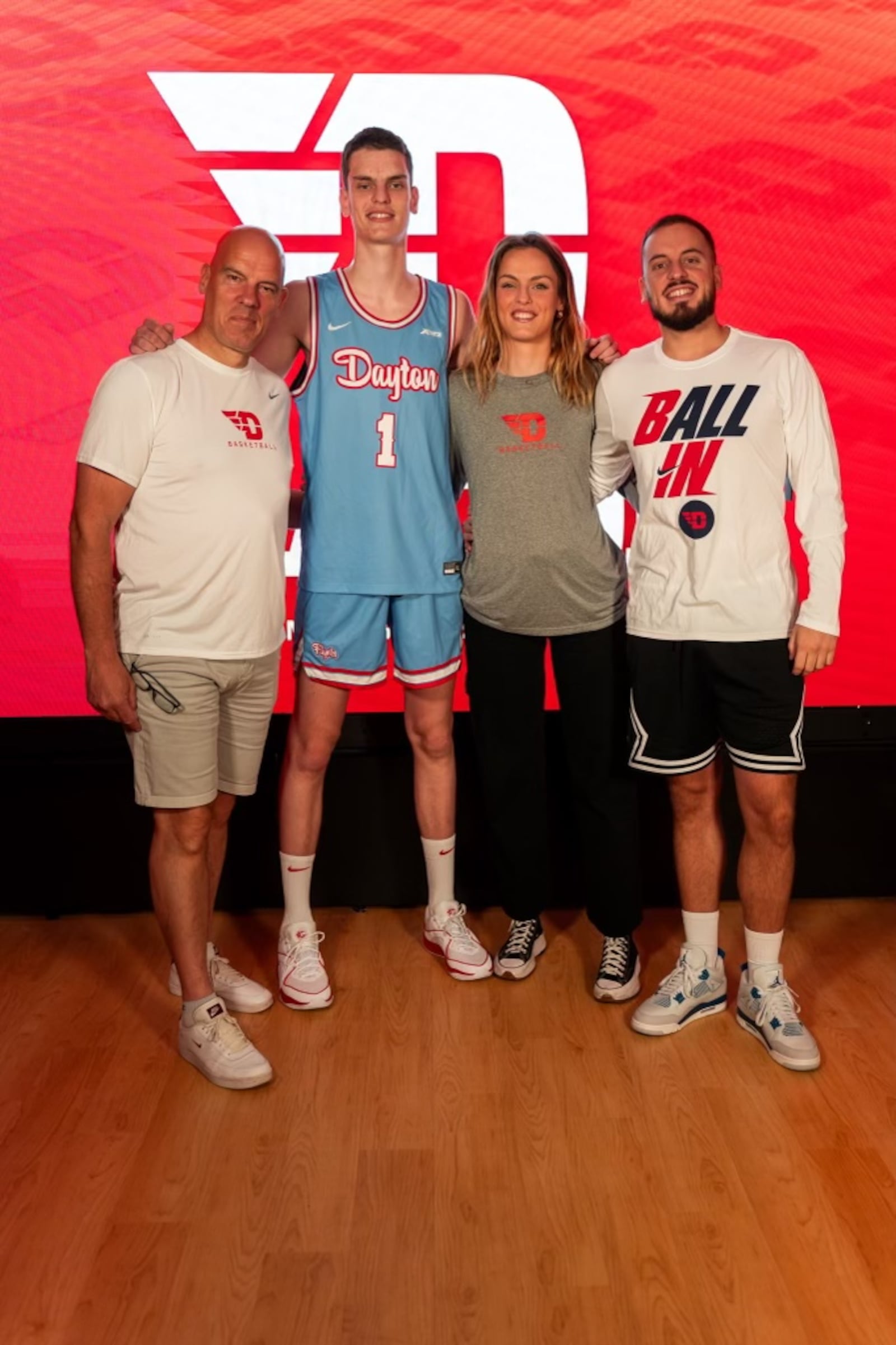 The L’Etang Family: (left to right): dad, Frederic; Amaël; sister Amandie, who played at a Texas junior college and later played in France and brother Alexandre, who plays in France. CONTRIBUTED