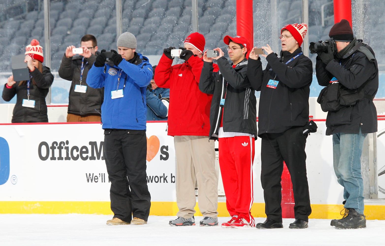 Miami Hockey Practices at Soldier Field