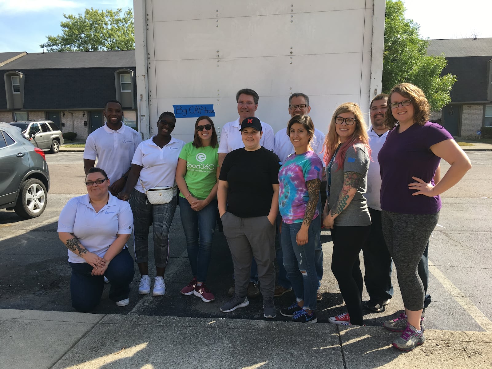 20 volunteers from the Vandalia-based Axogen company helped deliver home goods to tornado victims on Tuesday.