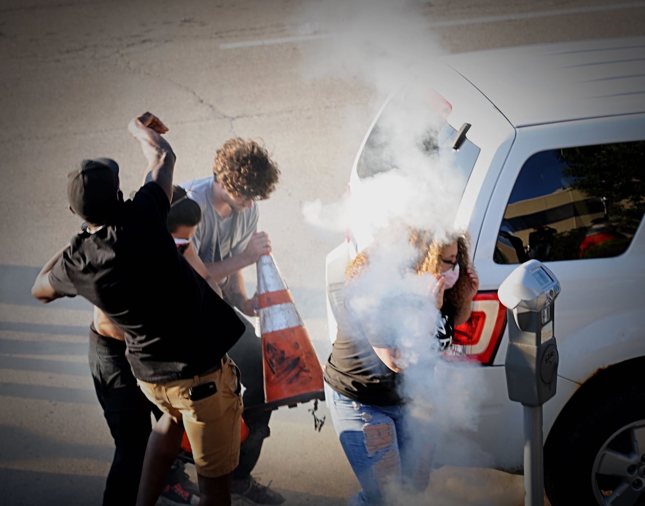 Protests continued this evening in Dayton