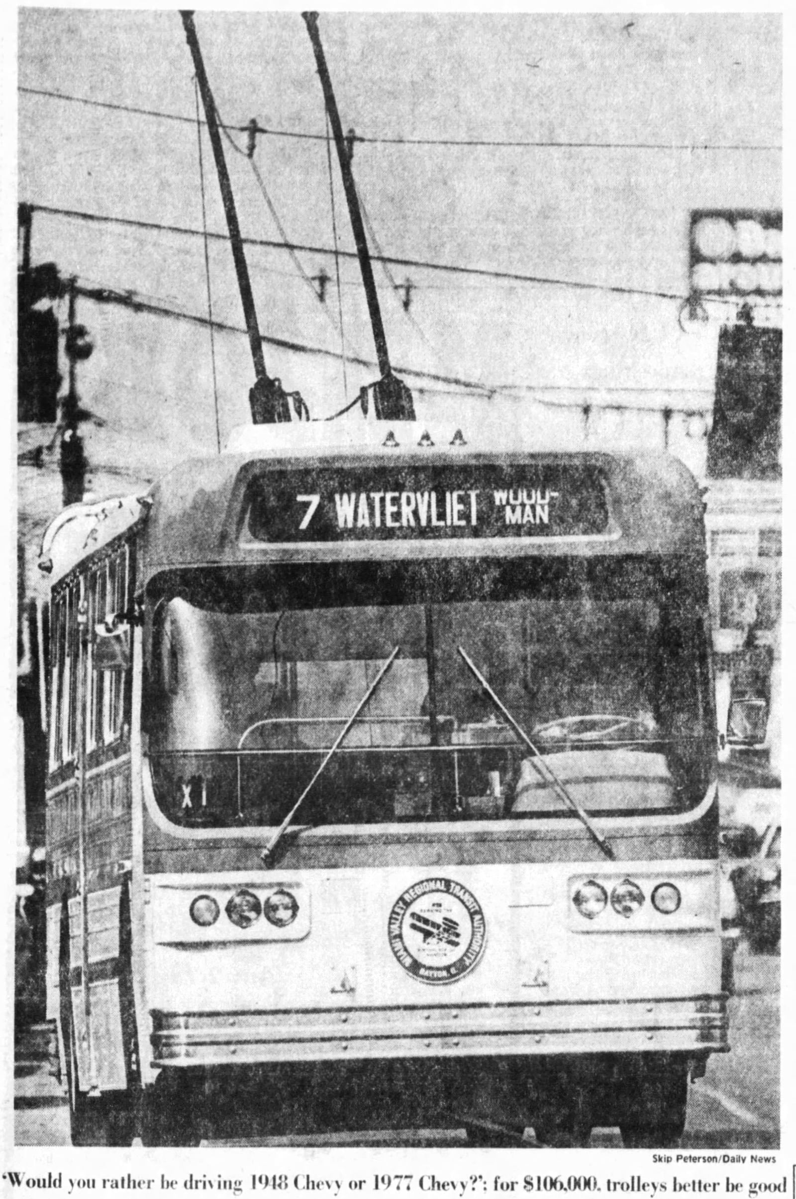 March 13, 1977: Ahh, so smooth. New trolleys come without old bumps. DAYTON DAILY NEWS ARCHIVES