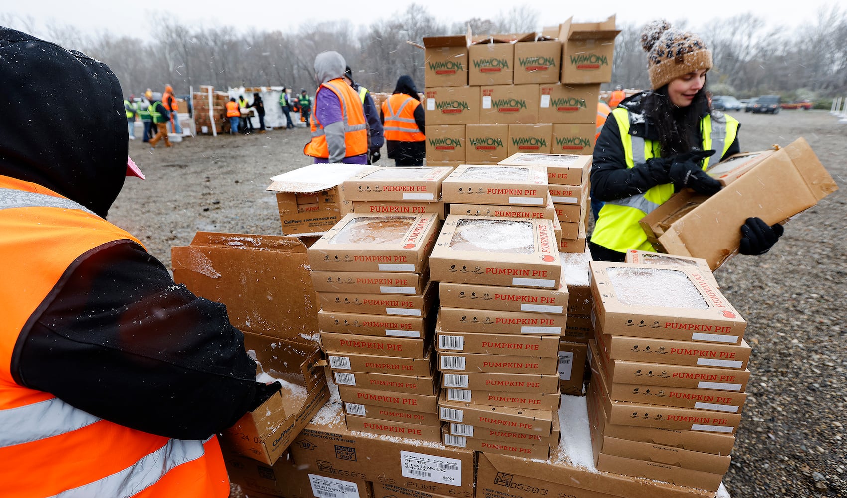 Thanksgiving food distribution