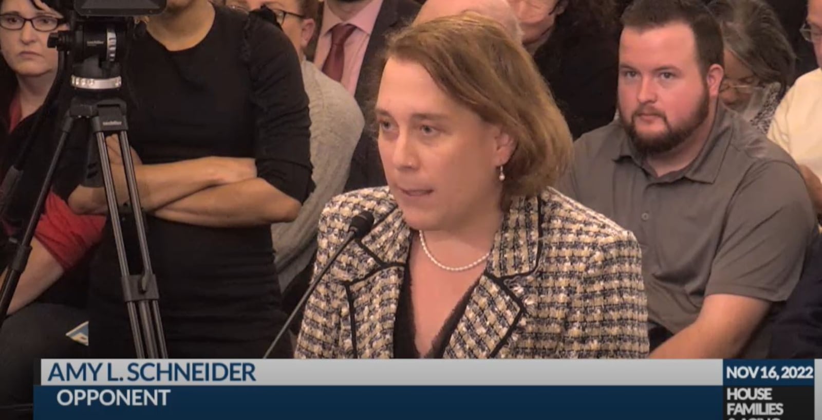 "Jeopardy!" champion and Dayton native Amy Schneider testified in Columbus Nov. 16, 2022 against proposed legislation that would prevent anyone under age 18 from taking steps toward gender transition.