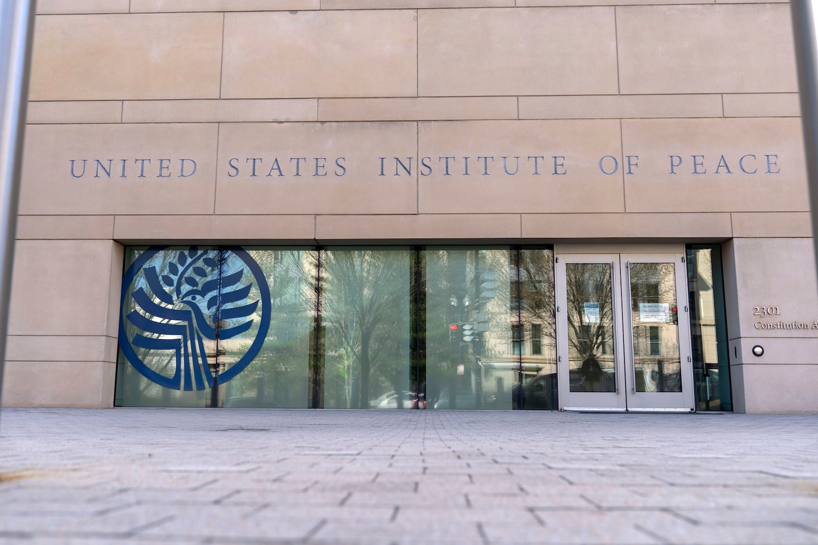 The United State Institute of Peace building is seen, Monday, March 17, 2025, in Washington. (AP Photo/Jose Luis Magana)