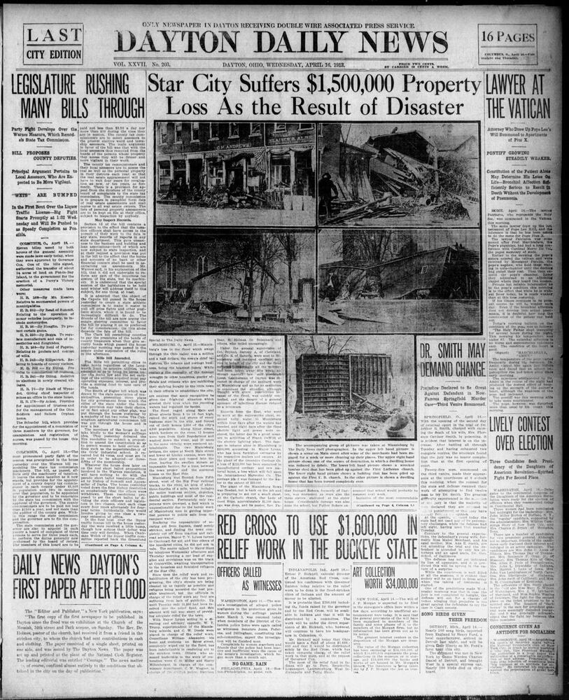 Dayton history pages 1913 Flood