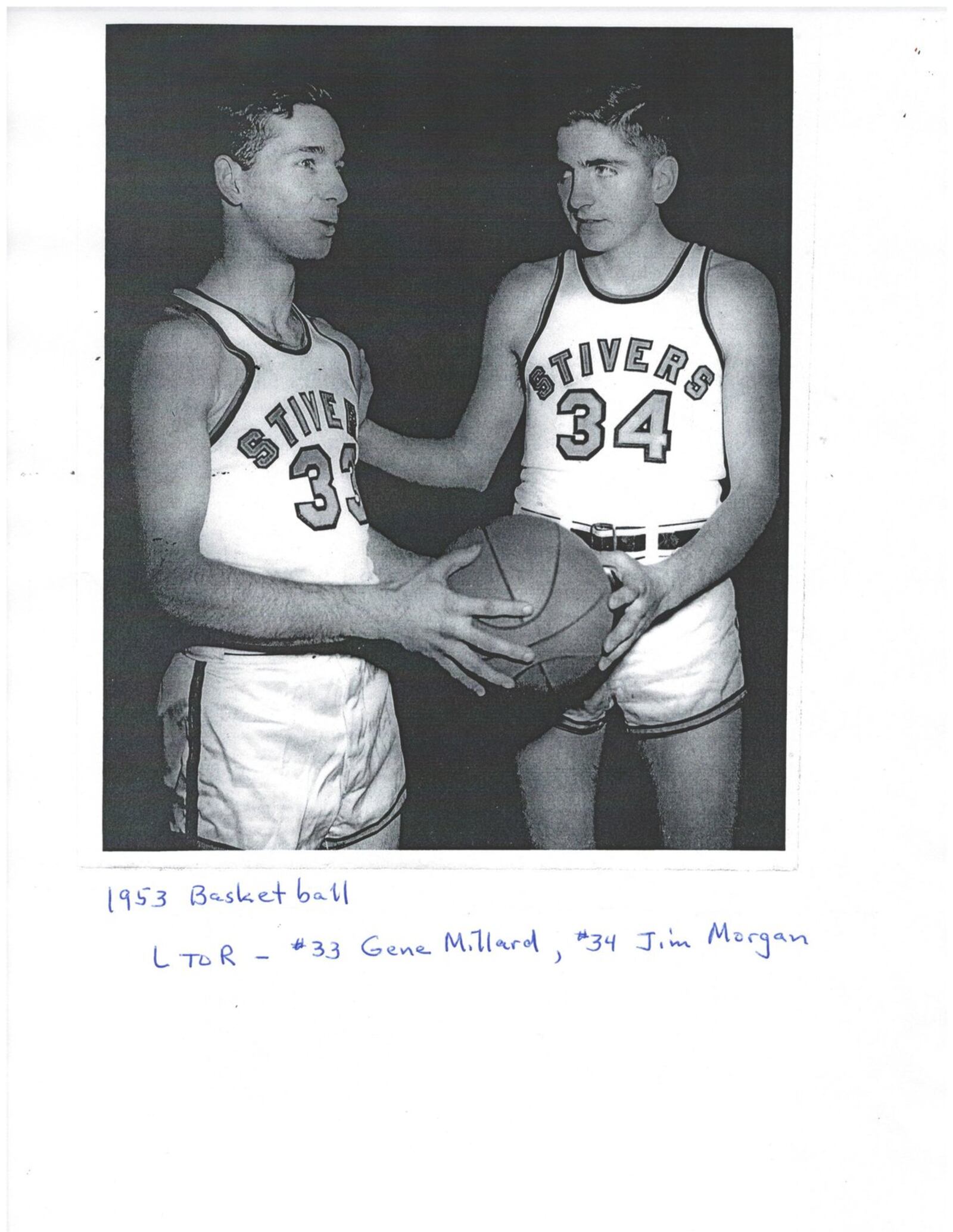 Stivers teammates (from left) Gene Millard, who went to Ohio State, and Jim Morgan who went to Louisville. CONTRIBUTED