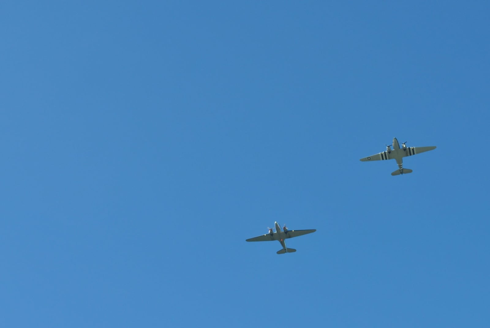 A C-47 “Sky King” that dropped 18 Paratroopers during D-Day along with a C-47A that transported cargo and paratroopers will flew past the Air Force Museum on Thursday as part of commemoration events celebrating the 75th anniversary of D-Day. The “Sky King” is from the Mid America Flight Museum in Mt. Pleasant, Texas and the C-47A is from Vintage Wings in Terre Haute, Indiana.