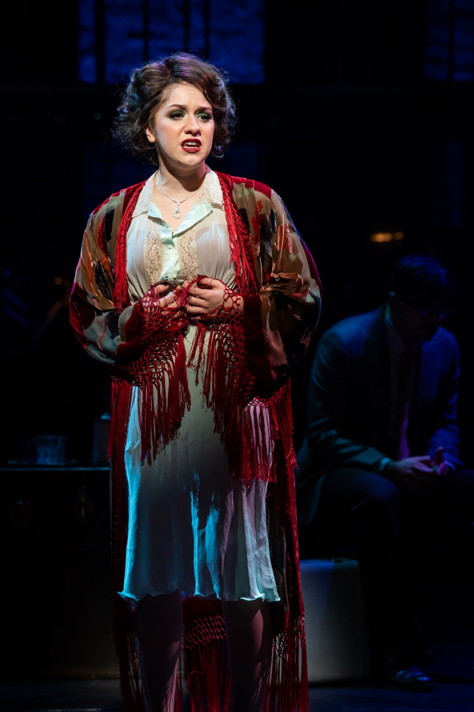 Kendra Lodewyk (Sally Bowles) sings "Maybe This Time" in Wright State University's production of "Cabaret." PHOTO BY ERIN PENCE