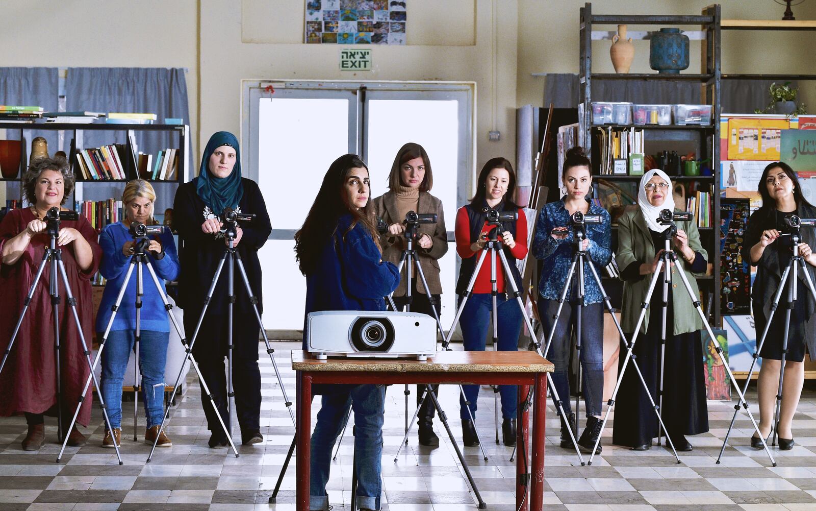 "Cinema Sabaya" is the story of nine women, Arab and Jewish. The women take part in a video workshop hosted by Rona, a young film director, who teaches them how to document their lives. CONTRIBUTED