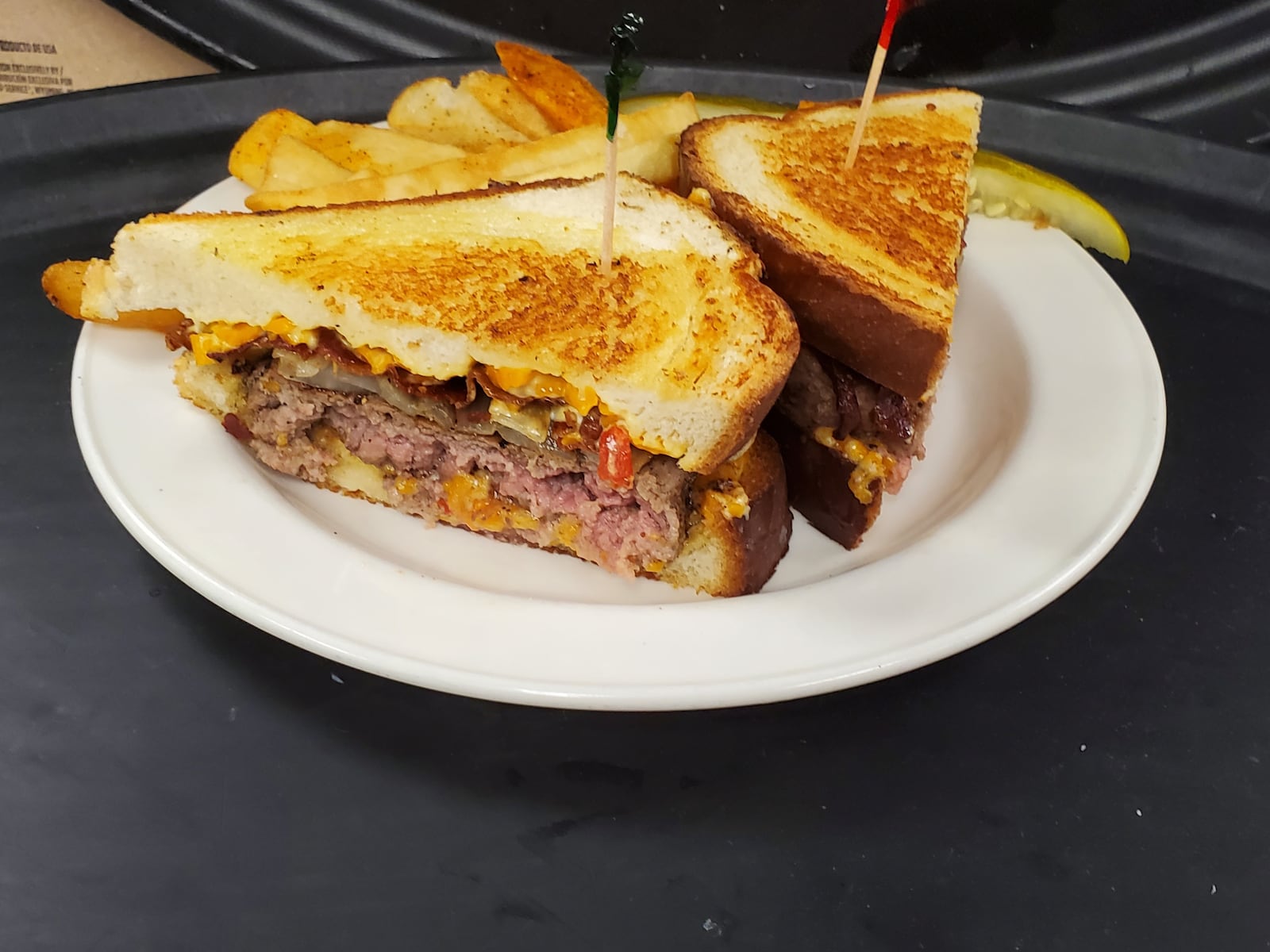 Bullwinkle's is offering its Viking Burger ($11.99) with bacon, caramelized onions, pimento cheese on grilled sourdough, during Burger Week, June 21-28, 2020. CONTRIBUTED