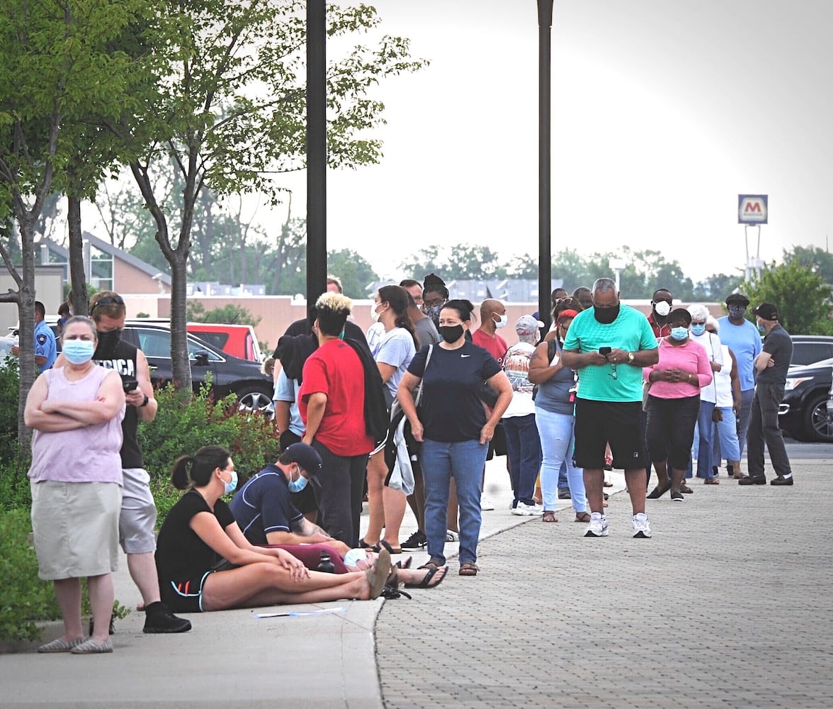 PHOTOS: Lines form early at Huber Heights coronavirus testing site