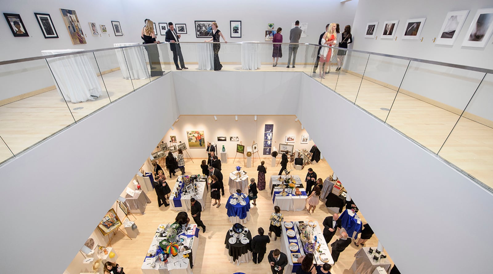 Silent auction in the Robert and Ellaine Stein Galleries.