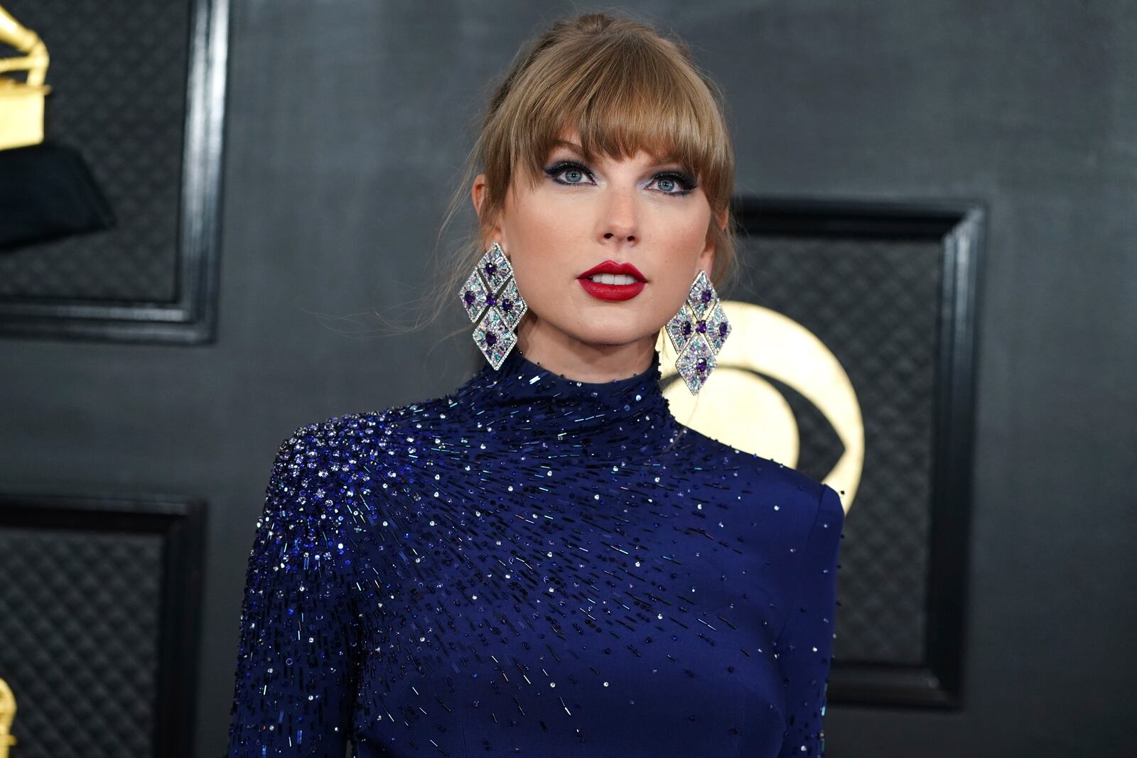 FILE - Taylor Swift arrives at the 65th annual Grammy Awards on Sunday, Feb. 5, 2023, in Los Angeles. (Photo by Jordan Strauss/Invision/AP, File)