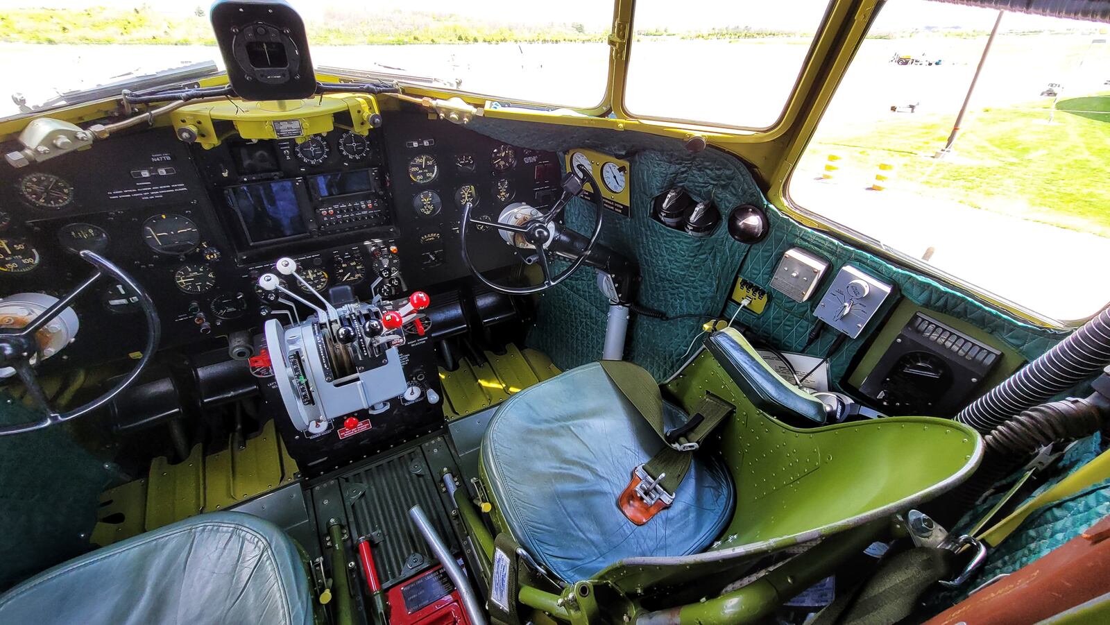 That’s All, Brother, a C-47 piloted by Lt. Col. John Donalson, arrived at Butler County Regional Airport Friday, April 16 for a three-day visit with tours and rides available. The historic WWII C-47 aircraft led over 800 C-47’s over the drop zones of Normandy, France on D-Day on June 6th, 1944. NICK GRAHAM / STAFF