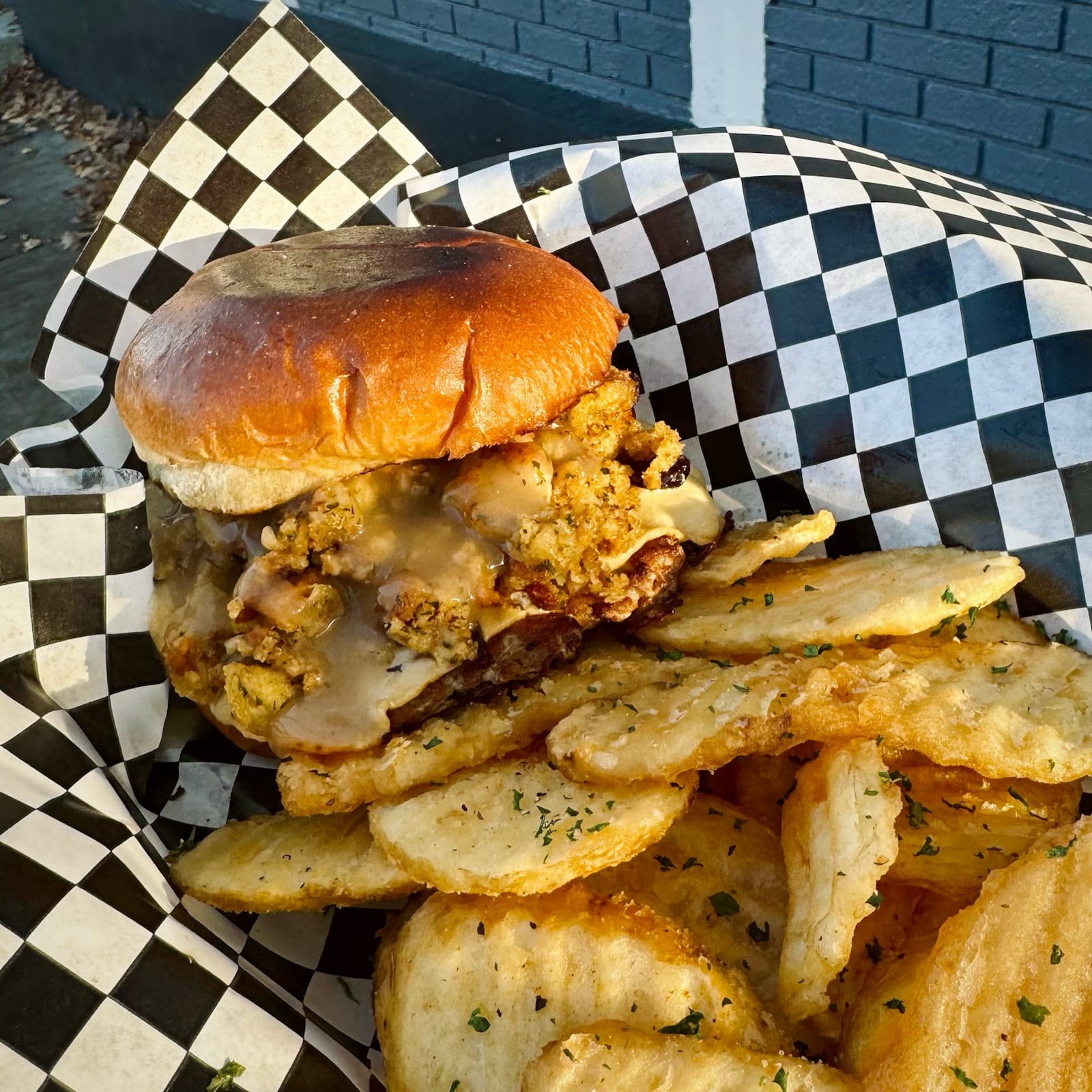 The Ugly Duckling is featuring The Gobbler, a turkey burger topped with smoked gouda, stuffing and turkey gravy (FACEBOOK PHOTO).