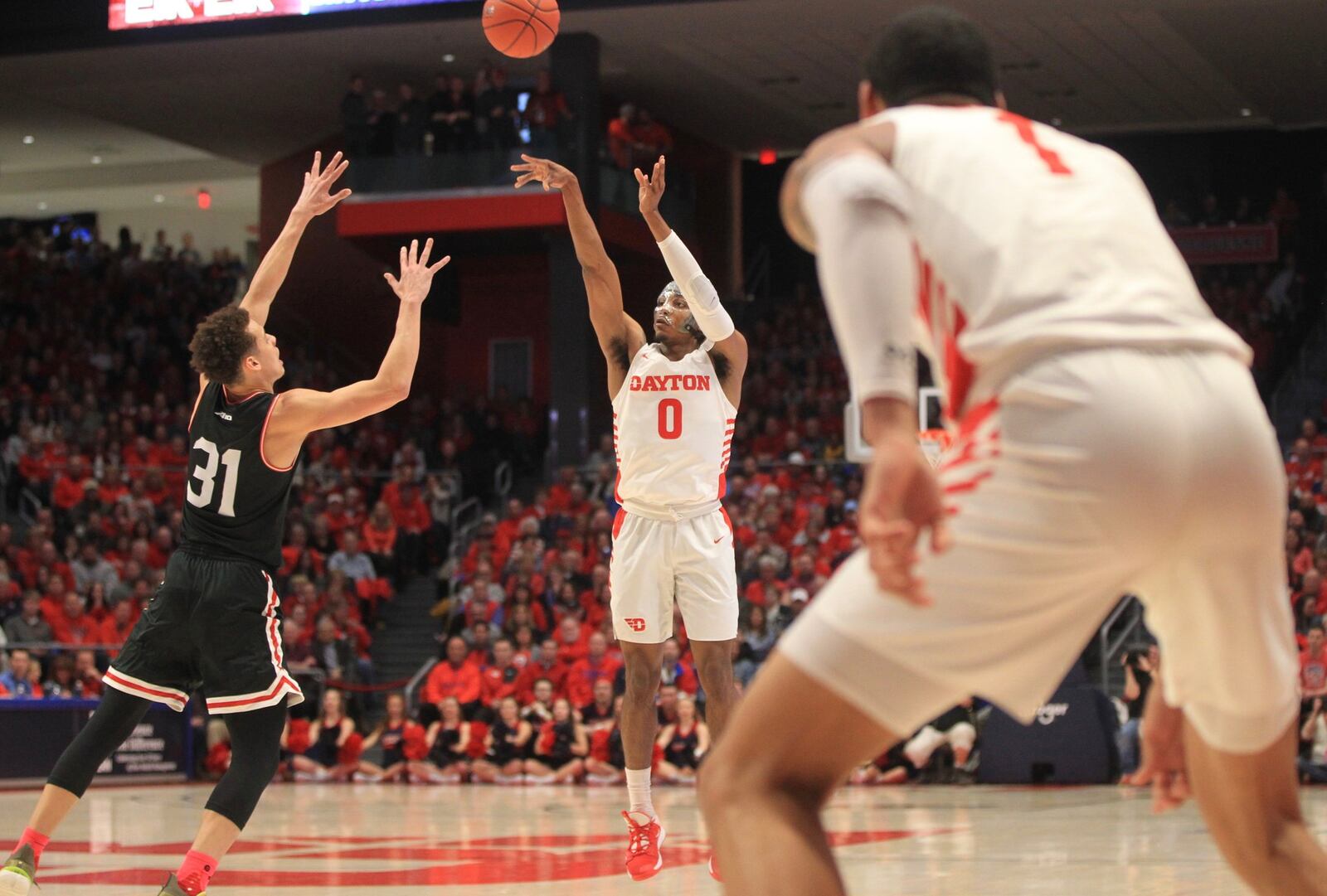 Dayton’s Rodney Chatman shoots against Davidson on Friday, Feb. 28, 2020, at UD Arena. David Jablonski/Staff