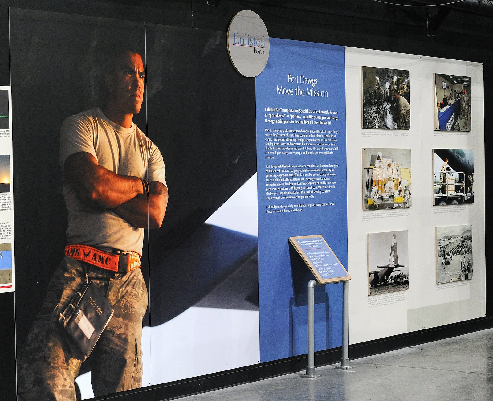 A new exhibit highlighting the enlisted personnel of the U.S. Air Force opened Thursday Nov. 9, 2023 at the National Museum of the U.S. Air Force . There are 46 small exhibits throughout the Museum focusing on the contributions of enlisted members. MARSHALL GORBY\STAFF