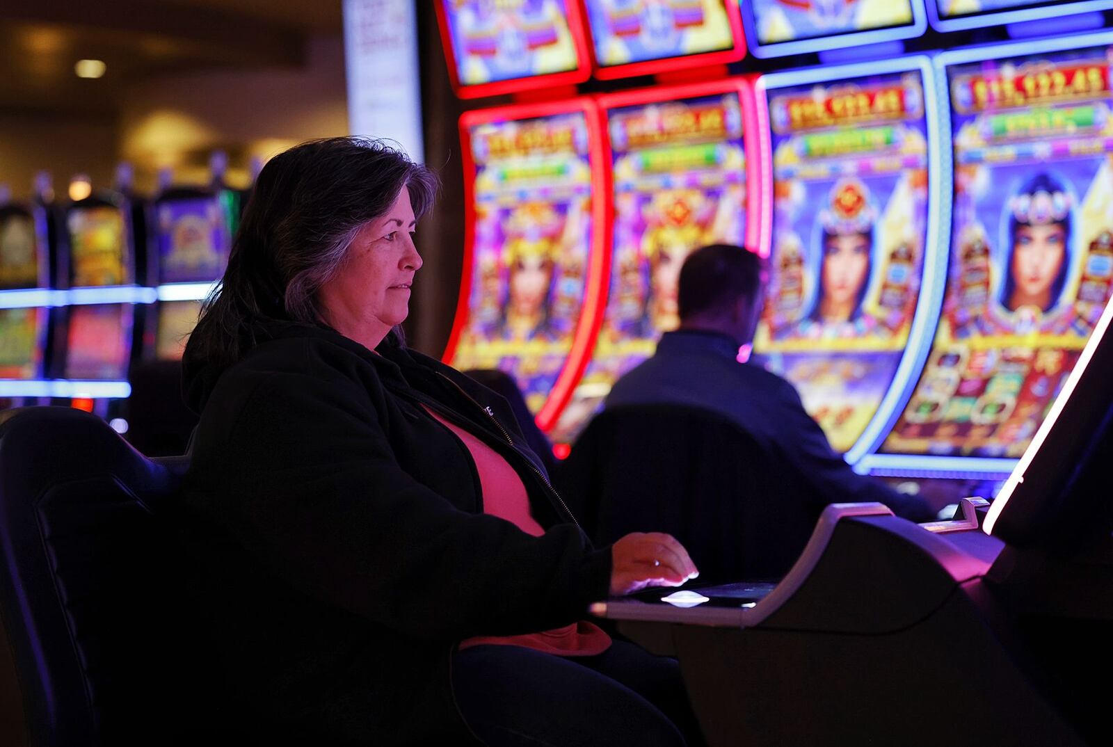 Tami Heinrich plays a game at Miami Valley Gaming Thursday, Jan. 6, 2022 in Lebanon. NICK GRAHAM / STAFF