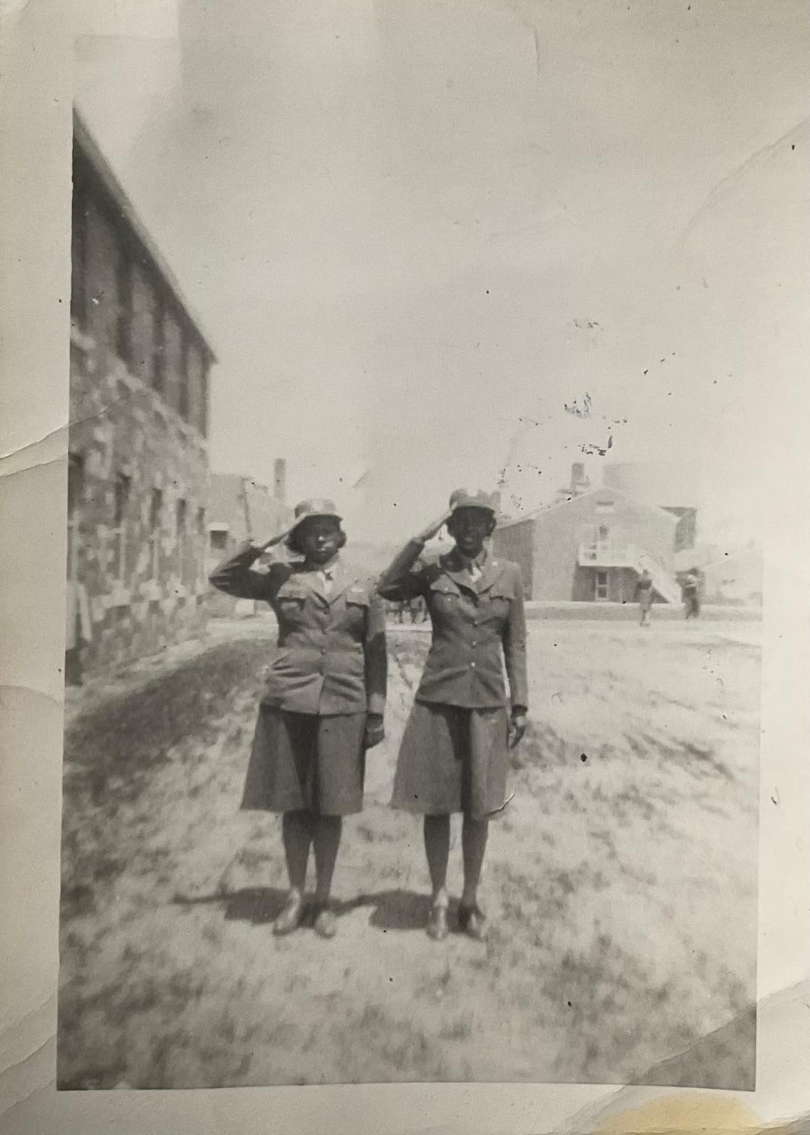 Ruth Wright (right) with a friend while serving in the 6888th Central Postal Directory Battalion. CONTRIBUTED